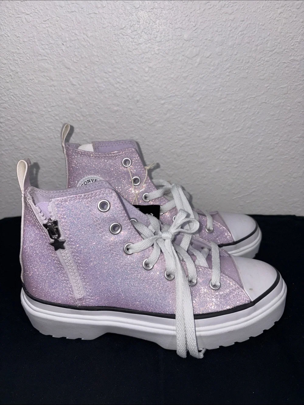 Converse High Top Platform Sneakers - Shimmering Lavender